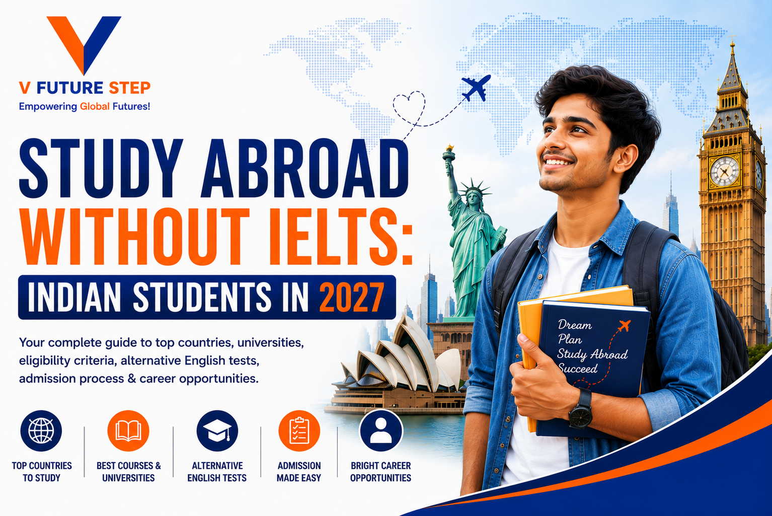 Study Abroad Without IELTS: Countries That Accept Indian Students in 2027